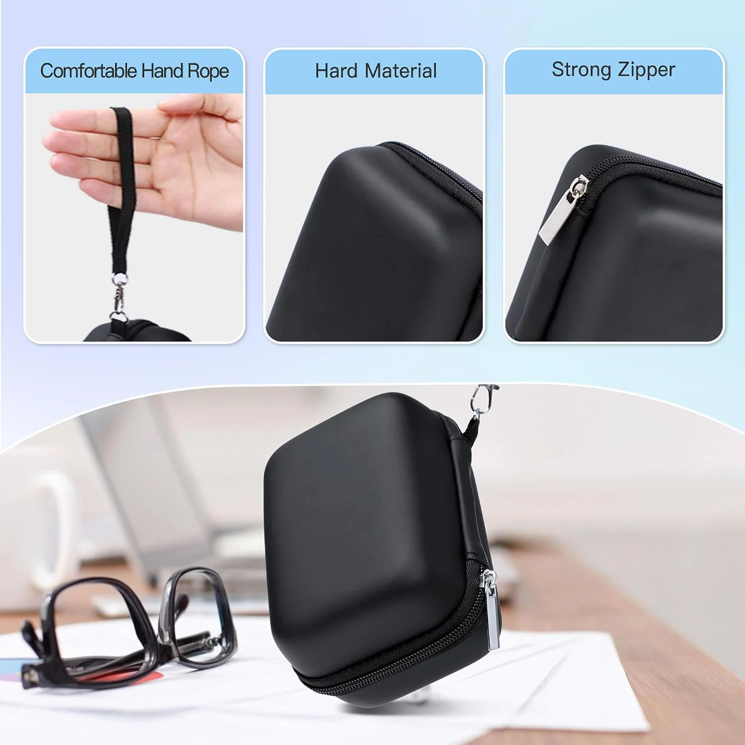 POLONO Genuine Label Printer Case for P31S & L1-A Label Makers, Hard Carry Case for Portable Sticker Printer, Black - Image 4