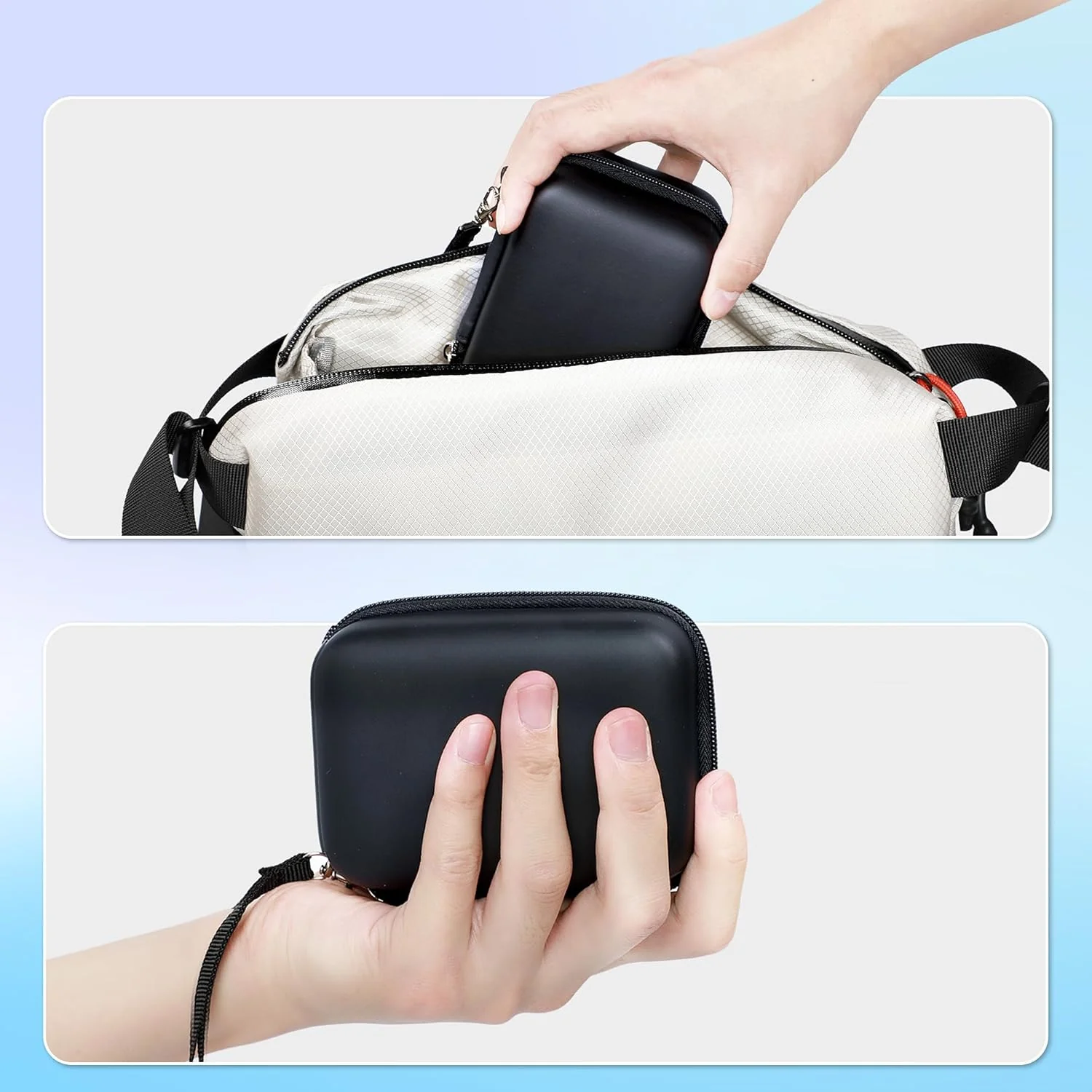 POLONO Genuine Label Printer Case for P31S & L1-A Label Makers, Hard Carry Case for Portable Sticker Printer, Black - Image 5