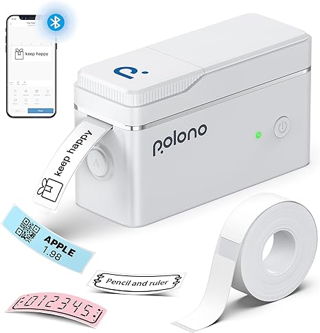POLONO P31S Label Maker Machine with Tape, Portable Bluetooth Label Printer for Organizing Storage Office Home, Sticker Maker Mini Label Maker with Multiple Templates, Blue - Image 7