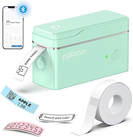 POLONO P31S Label Maker Machine with Tape, Portable Bluetooth Label Printer for Organizing Storage Office Home, Sticker Maker Mini Label Maker with Multiple Templates, Blue - Image 8