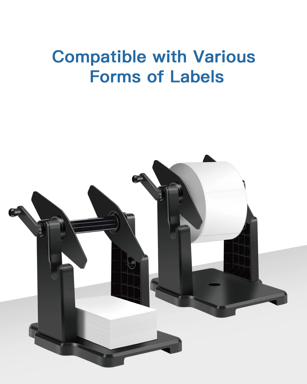 POLONO Label Holder , 2 in 1 Fan-Fold Stack Paper Thermal Label Holder for Rolls and Fanfold Labels, Shipping Label Holder for Desktop Label Printer Accessory for Home, Office (Black) - Image 3
