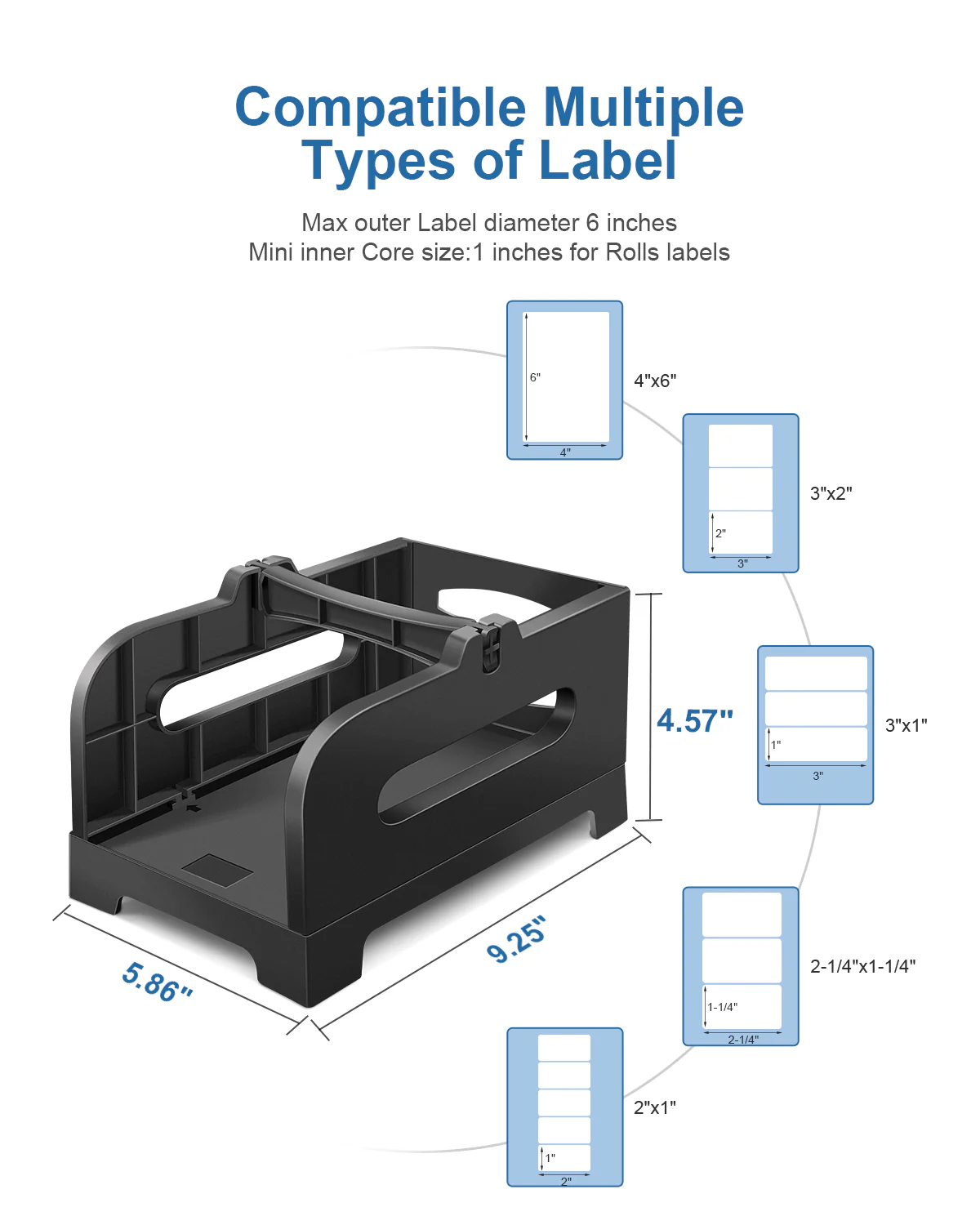 Label Holder, POLONO Thermal Label Holder for Fan-Fold and Roll Labels, Shipping Label Holder Work with Shipping Label Printer and Thermal Labels - Image 4