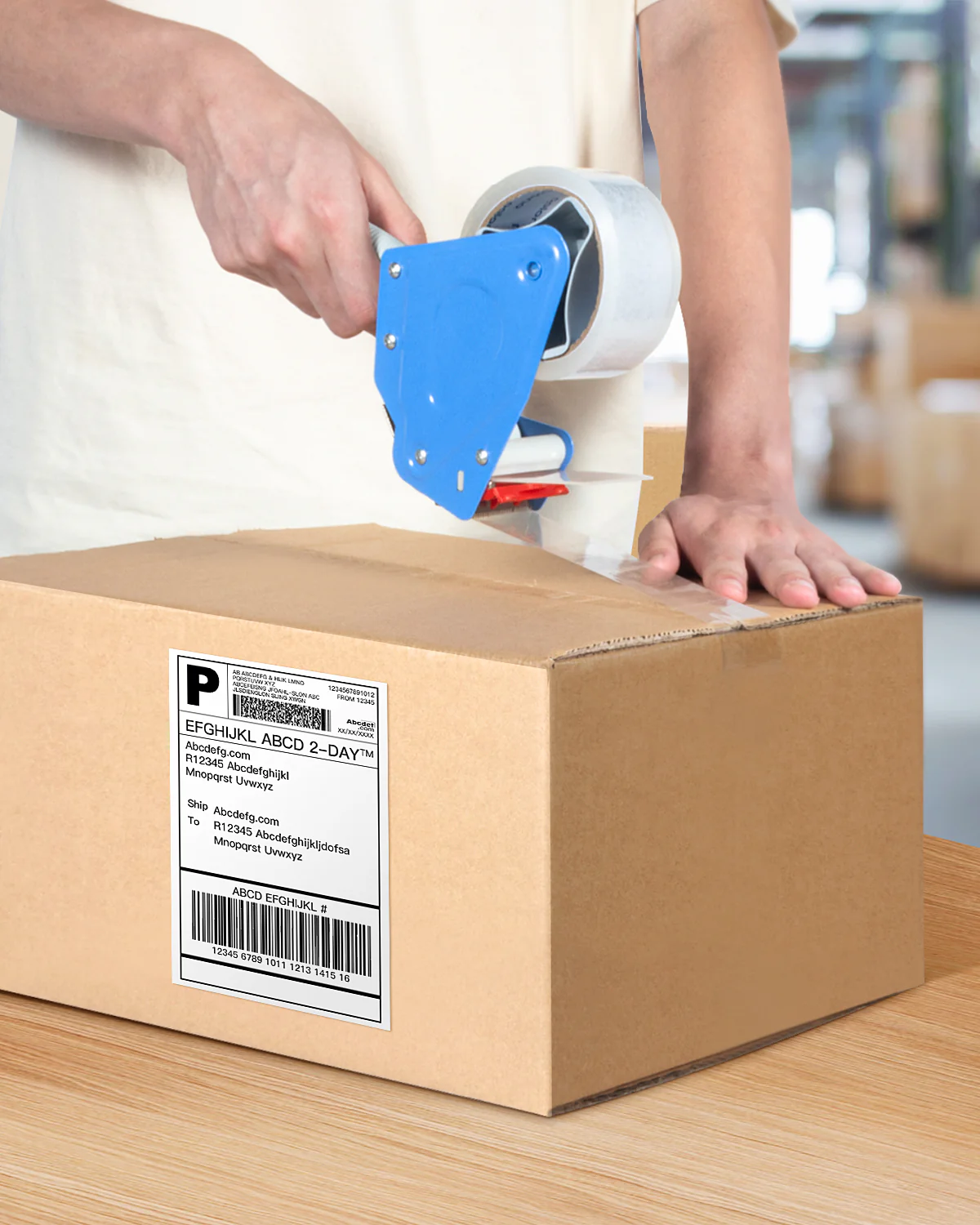 Packing Tape Dispenser Gun, POLONO Tape Gun with Clear Packaging Tape for 3-Inch Paper Core Packing Tape, Lightweight Industrial Side Loading Tape Gun for Packing, Sealing, Storing, and Moving Boxes - Image 5
