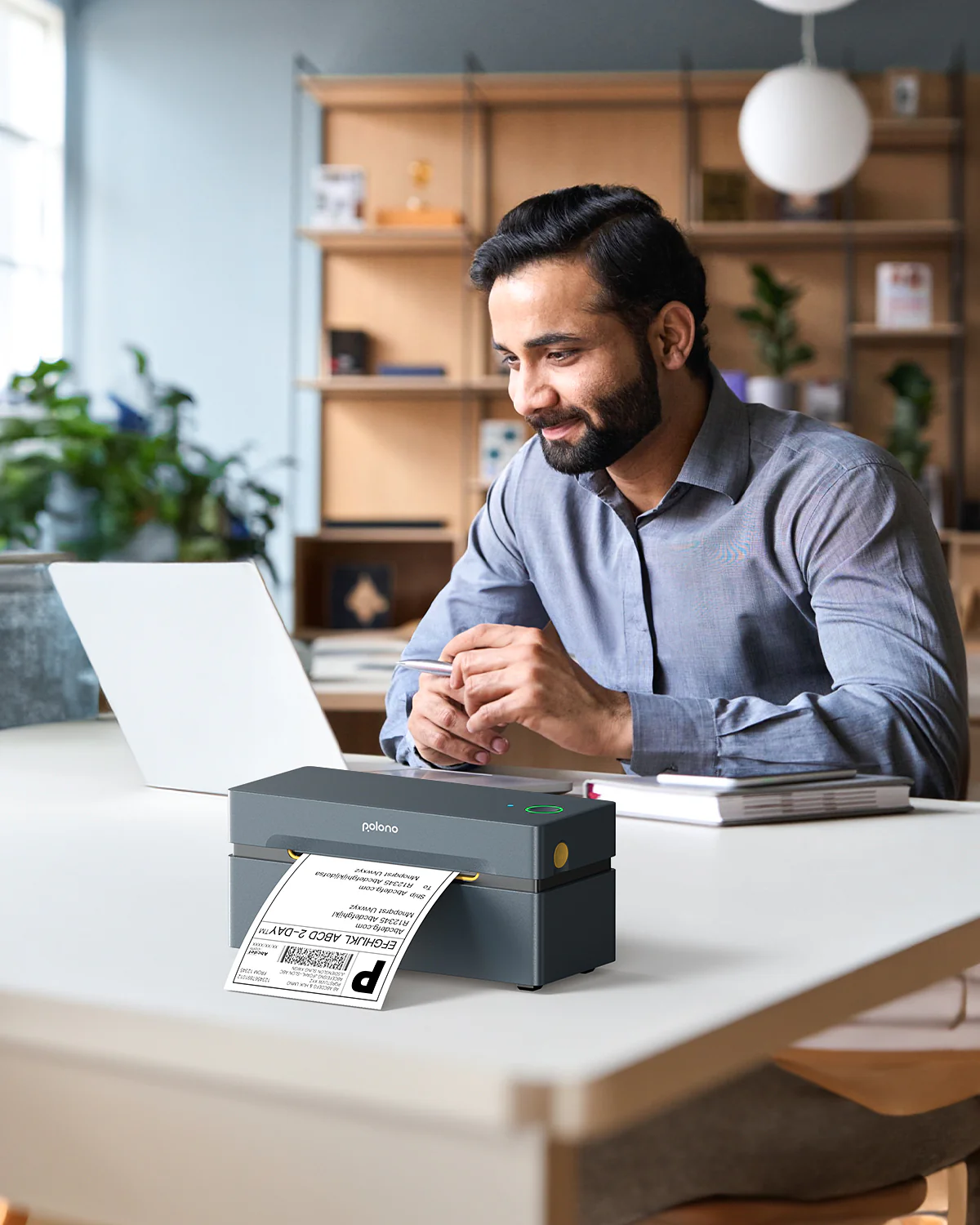 POLONO PL80e Bluetooth Thermal Shipping Label Printer, Grey - Image 9