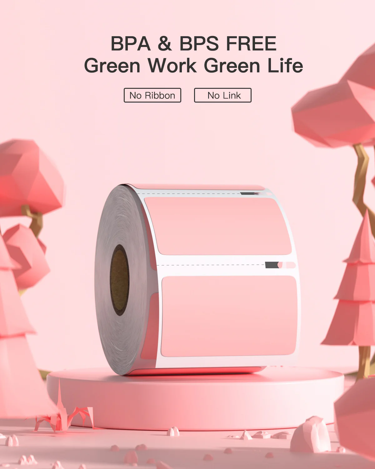 POLONO 2.25”x1.25” Direct Thermal Label, Perforated Sticker Labels for Address, UPC Barcodes, Adhesive Multipurpose Labels Compatible with Zebra,Dymo, Rollo and More Label Printers (1000 Labels, Pink) Visit the POLONO Store - Image 5