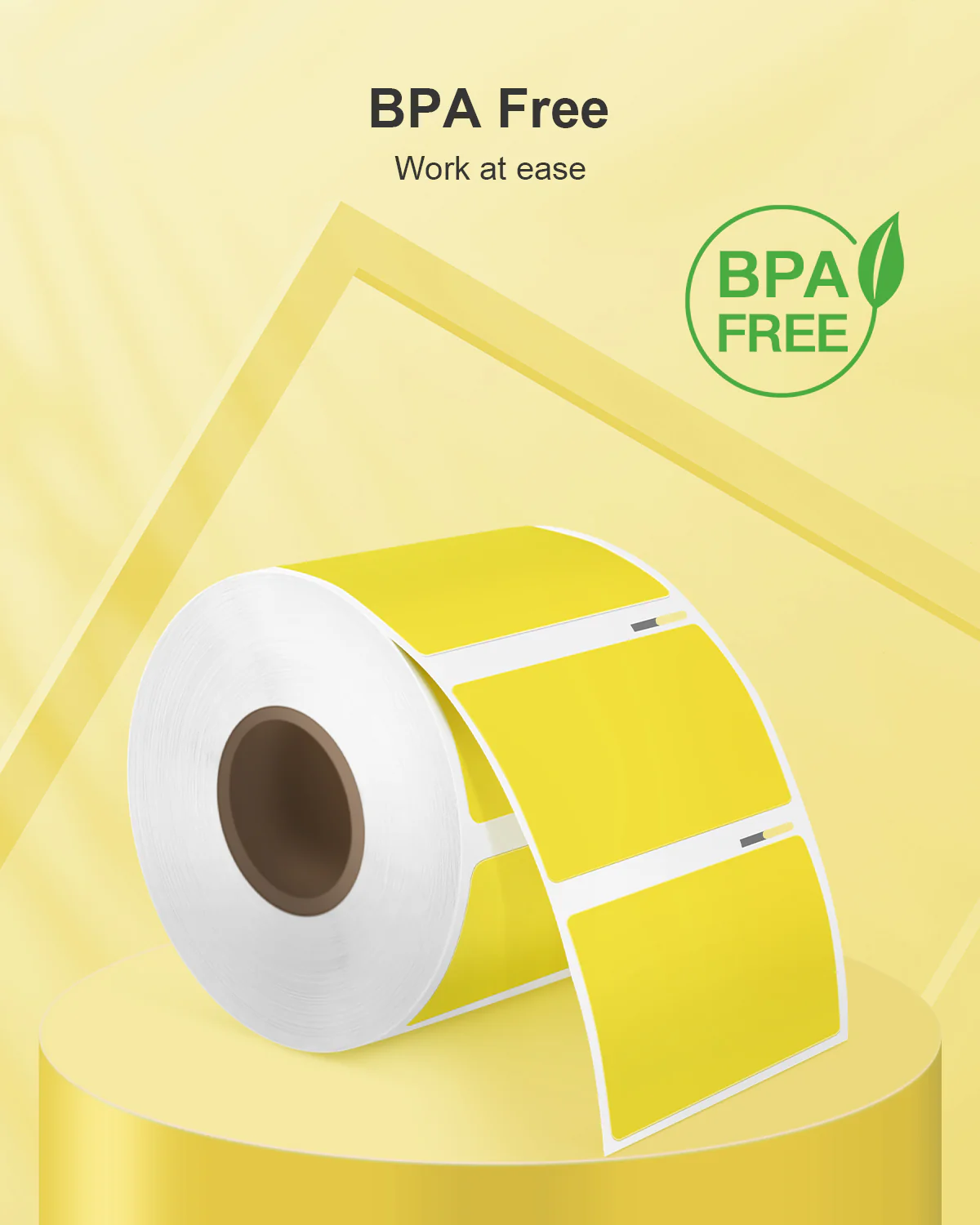 POLONO 2.25”x1.25” Direct Thermal Label, Perforated Sticker Labels for Addresses, UPC Barcodes, Adhesive Multipurpose Compatible with Zebra, Dymo, Rollo Label Printers, BPA Free (1000 Labels, Yellow) - Image 6
