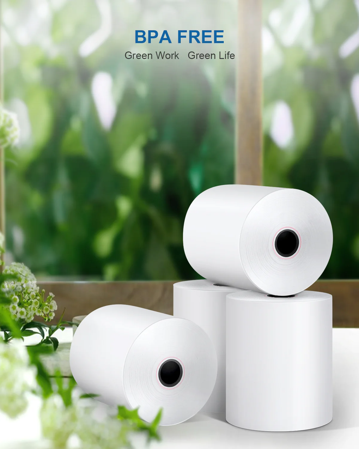 POLONO 3 1/8” x 230' Thermal Paper, Receipt Paper Suitable for Many Credit Card Terminals, POS Machines, Cash Registers, and Square Printers, BPA Free Receipt Paper, Receipt Paper Rolls, 10 Rolls - Image 4