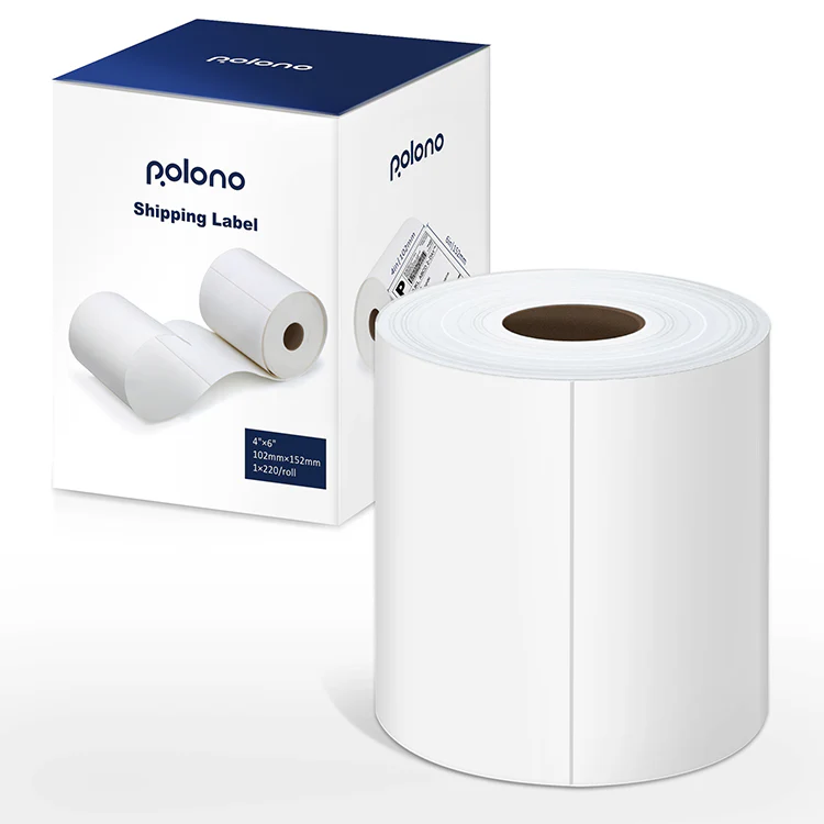 Polono 4''×6'' Direct Thermal Shipping Label, 220 Labels/Roll, Compatible with MUNBYN, Rollo, IDPRT, Arkscan, Strong Permanent Adhesive & Perforated, Commercial Grade - Image 3