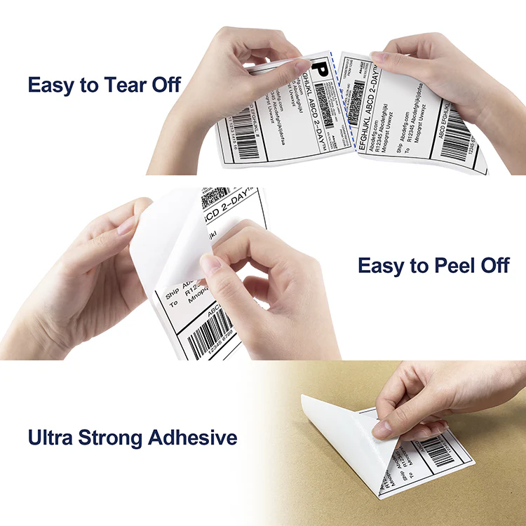 Polono 4''×6'' Direct Thermal Shipping Label, 220 Labels/Roll, Compatible with MUNBYN, Rollo, IDPRT, Arkscan, Strong Permanent Adhesive & Perforated, Commercial Grade - Image 4