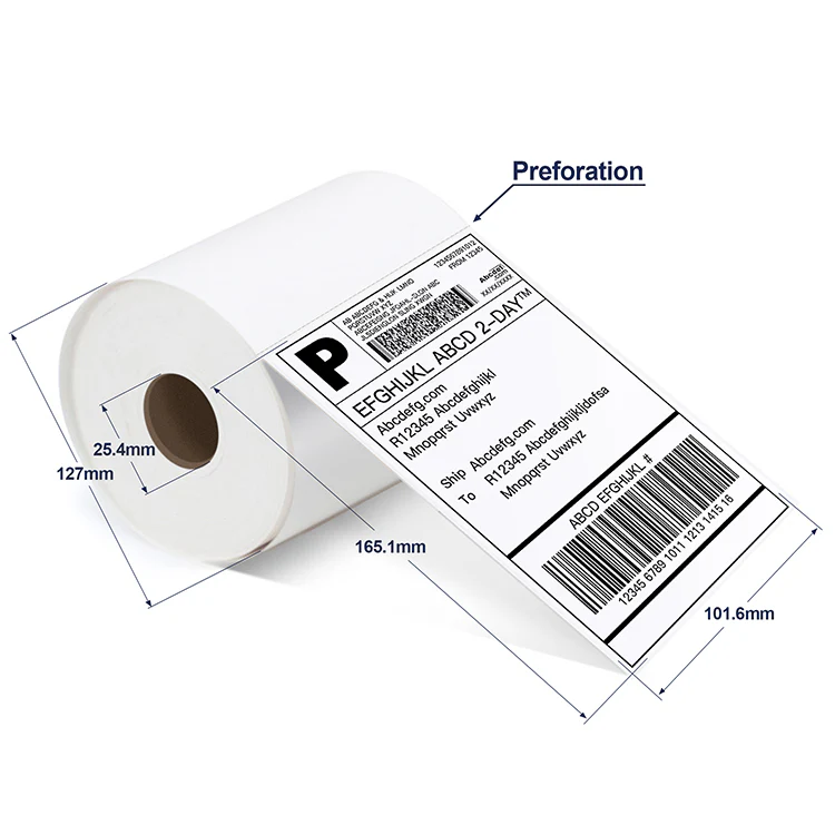 Polono 4''×6'' Direct Thermal Shipping Label, 220 Labels/Roll, Compatible with MUNBYN, Rollo, IDPRT, Arkscan, Strong Permanent Adhesive & Perforated, Commercial Grade - Image 5