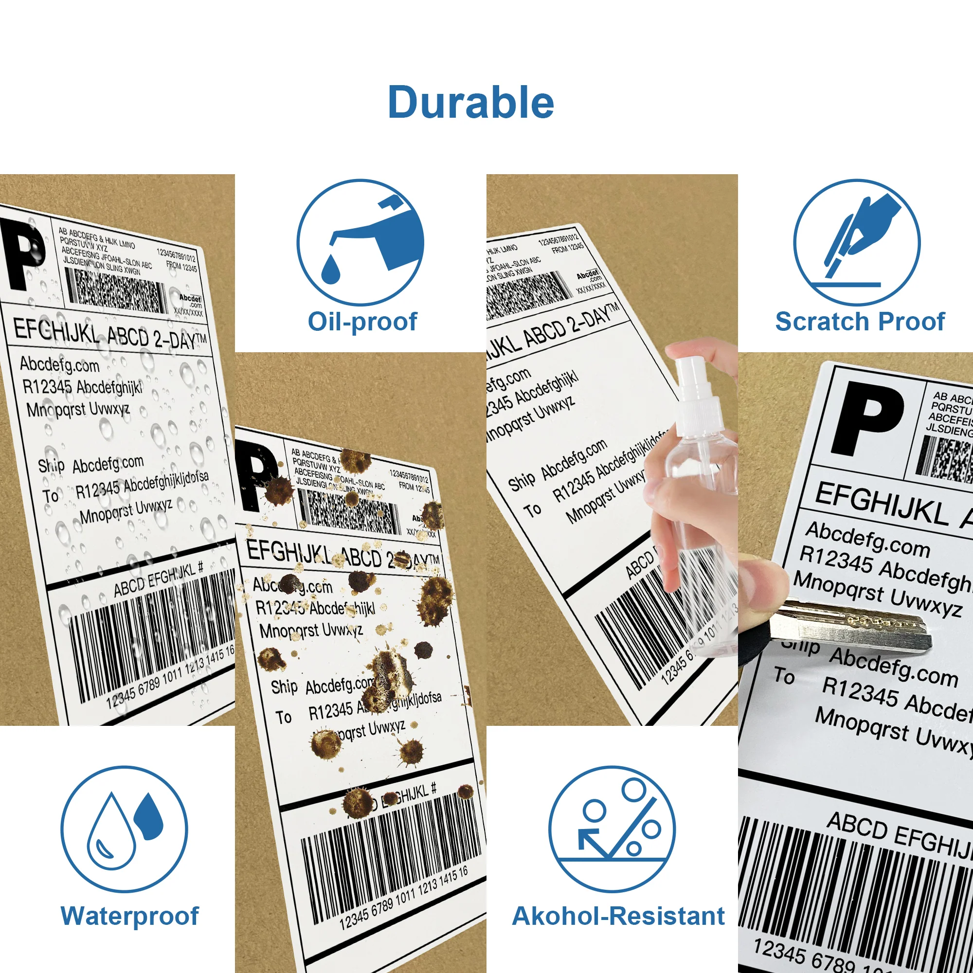 Polono 4"x6" Direct Thermal Shipping Labels, Perforated Postage Thermal Shipping Labels Compatible with MUNBYN, Rollo, IDPRT, Zebra, Fan-Fold Labels, Permanent Adhesive, Commercial Grade, 1000 Labels - Image 4