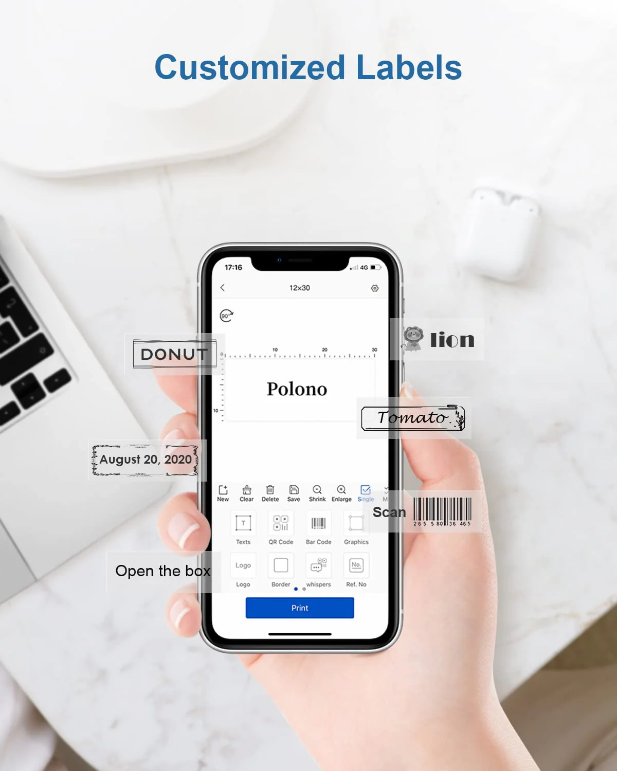 POLONO P10 Label Tape Reel 0.59"×23ft (15mm×7m)Waterproof Tear-Resistant Sticker Labels Compatible with Polono Bluetooth Label Maker Thermal Printing Label Paper for Home Office School (Transparent) - Image 3