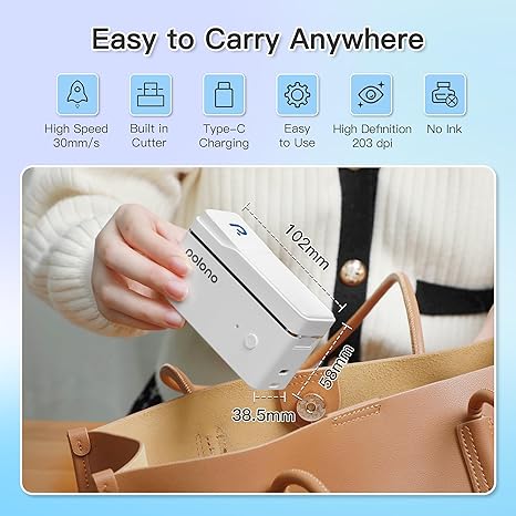 POLONO P31S Label Maker Machine with Tape, Portable Bluetooth Label Printer for Organizing Storage Office Home, Sticker Maker Mini Label Maker with Multiple Templates, White - Image 3