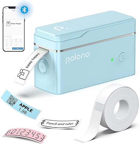 POLONO P31S Label Maker Machine with Tape, Portable Bluetooth Label Printer for Organizing Storage Office Home, Sticker Maker Mini Label Maker with Multiple Templates, White - Image 8