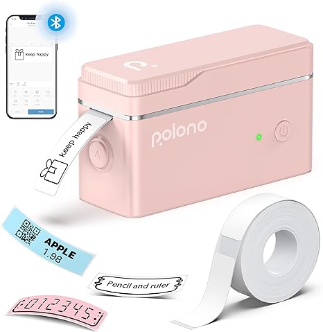 POLONO P31S Label Maker Machine with Tape, Portable Bluetooth Label Printer for Organizing Storage Office Home, Sticker Maker Mini Label Maker with Multiple Templates, White - Image 9