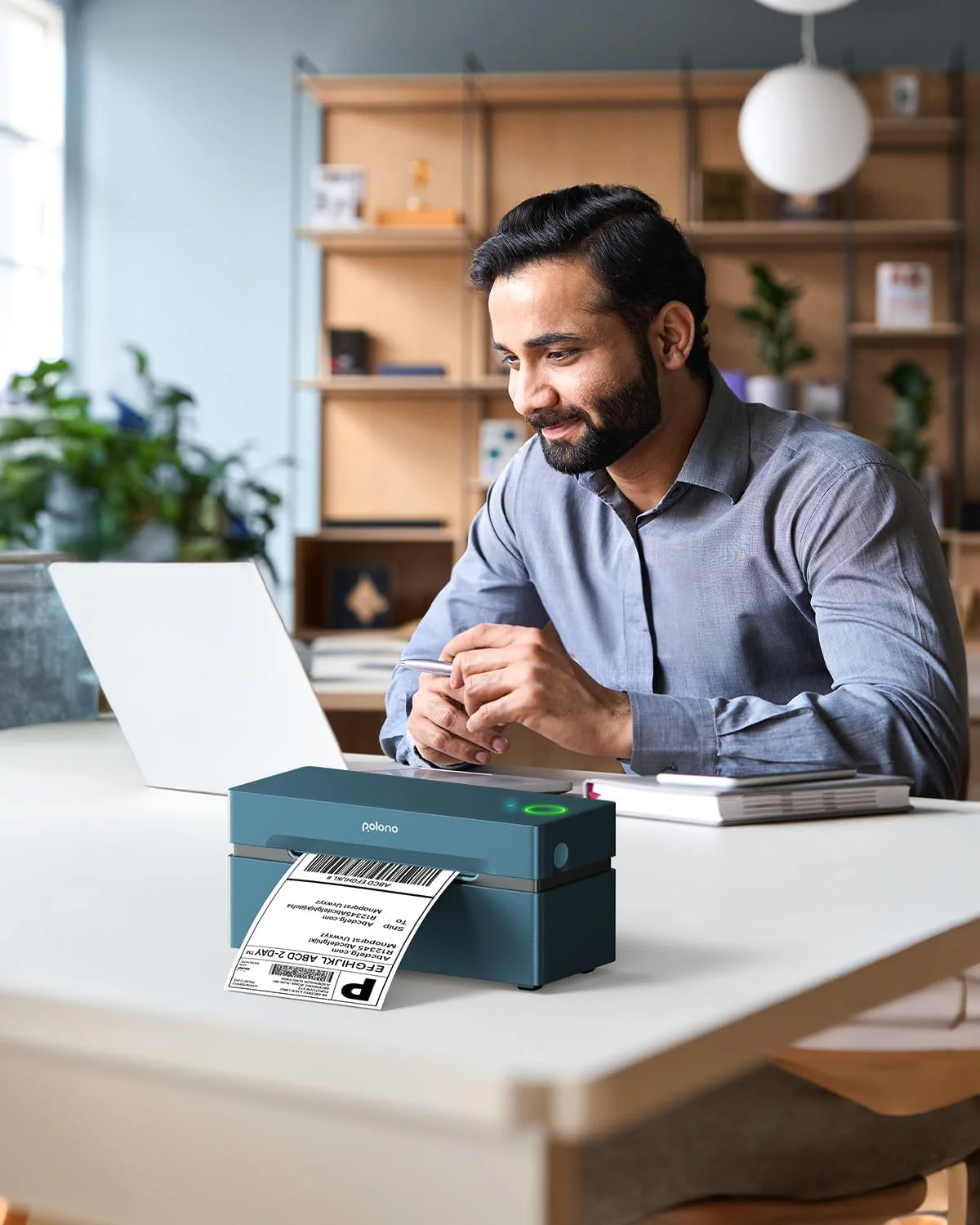 POLONO PL80e Bluetooth Thermal Shipping Label Printer, Blue - Image 9