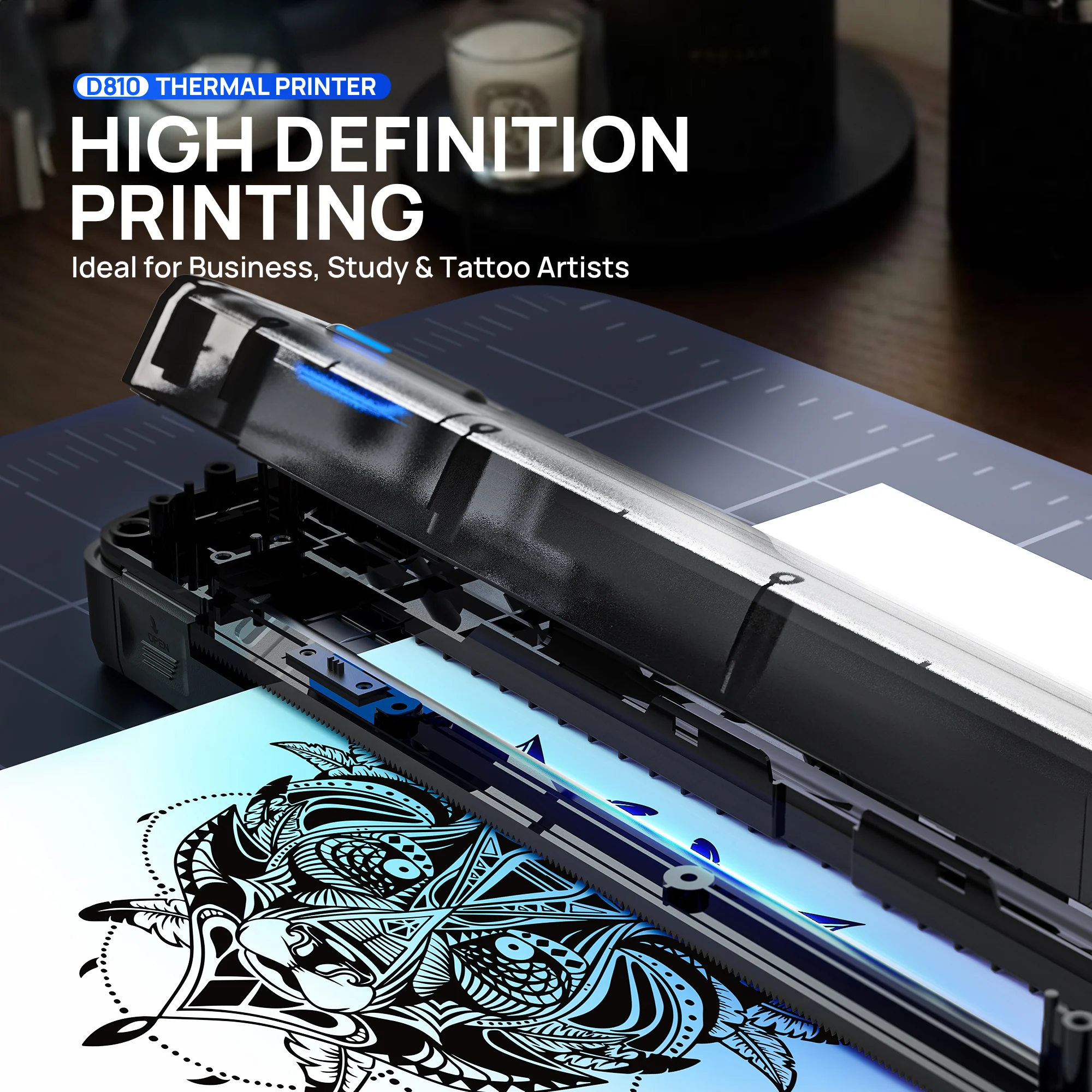 POLONO Portable Printer Wireless for Travel, D810 Bluethooth Thermal Printer Support for 8.5"x11" US Letter - Image 3