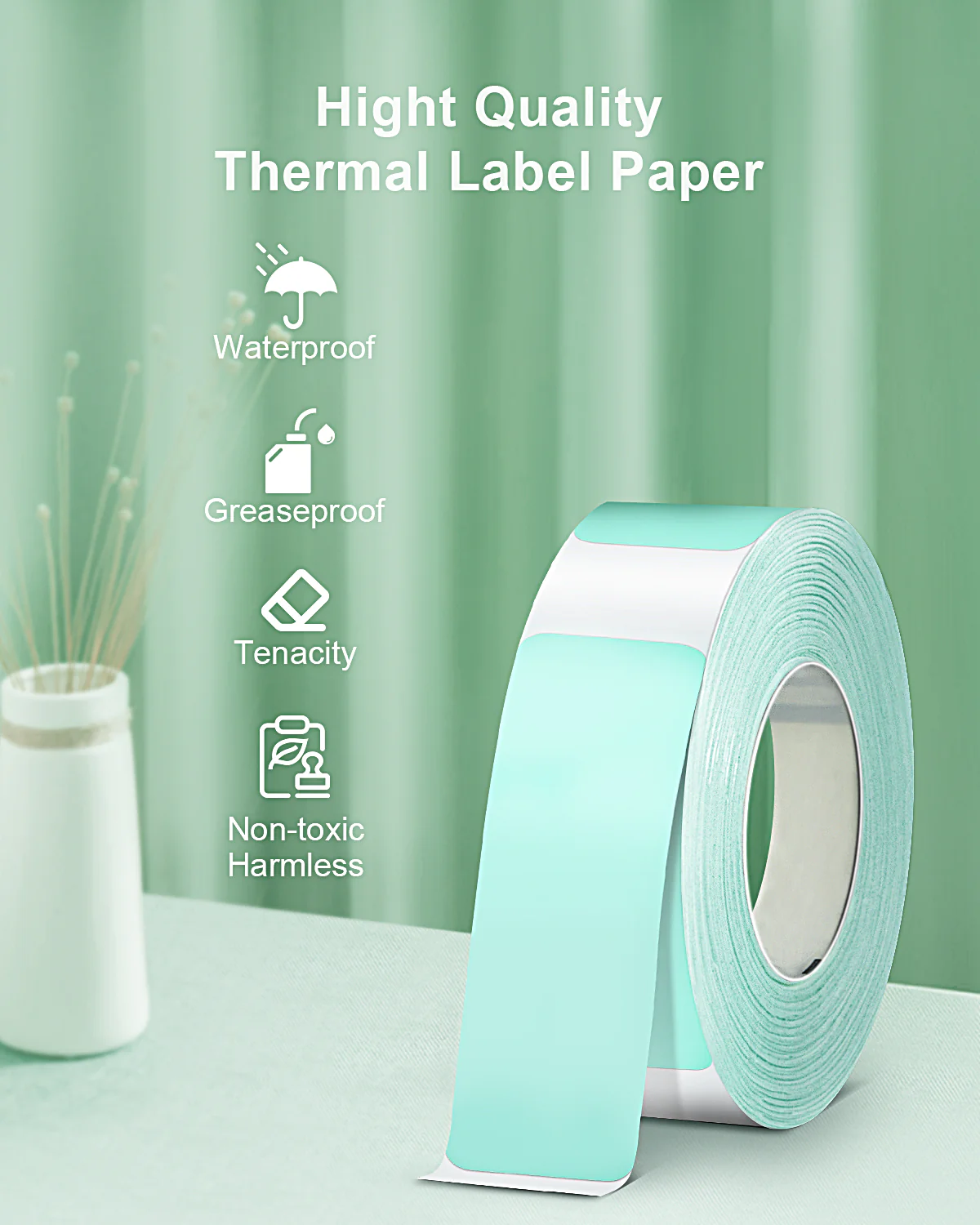 POLONO Thermal Label Maker Tape Adapted P10 Label Maker, Standard Laminated Office Labeling, 15mmx40mm/0.5x1.57inch, 180 Labels/Roll, P10 Thermal Printing Label Paper (Green) - Image 3